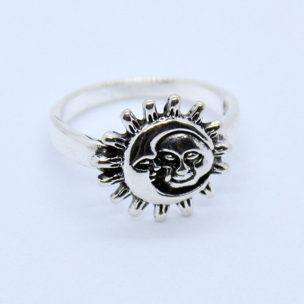 925 silver Moon and Sun harmony ring
